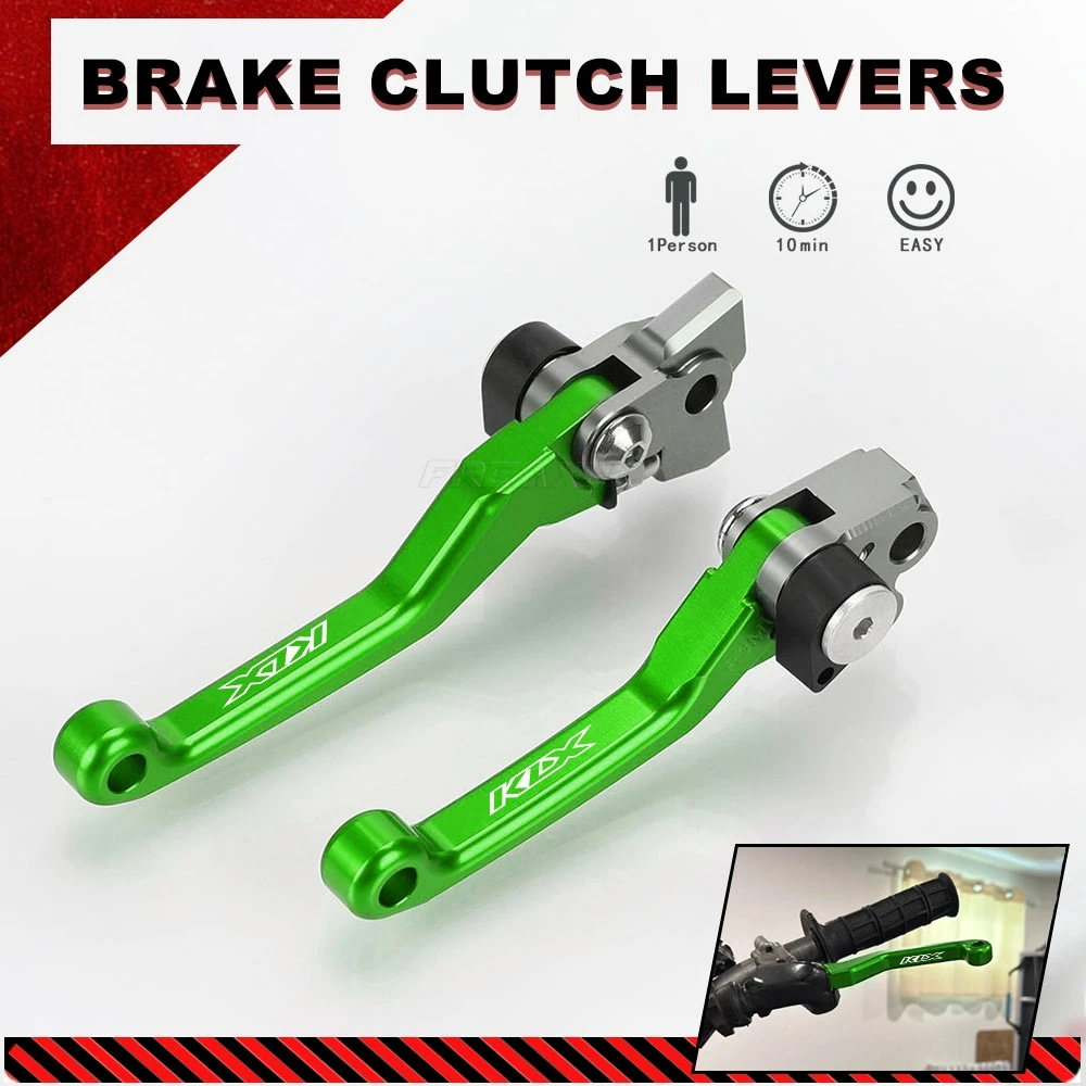 For KLX125 D-TRACKER 2010-2016 CNC DirtBike Brake Clutch Levers KLX Logo Black E - Foto 5