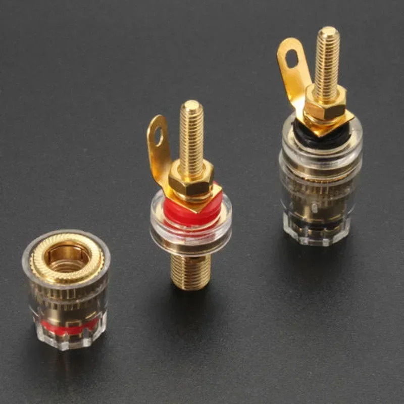 8pcs 42MM 금도금 스피커 터미널 바인딩 포스트 앰프 플러그 소켓 커넥터 4mm 바나나 플러그 커넥터에 적합
