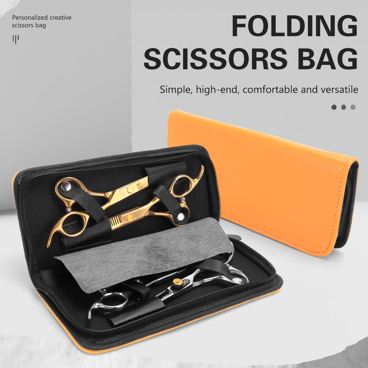 Haircut Scissors Bag Pu Leather Zipper Pouch Salon Portable Hairdressing Scissors Shears Storage Bag Barber Tools fromthenon custom note taking system discbound notebook storage pouch h planner mushroom hole zipper bag office stationery