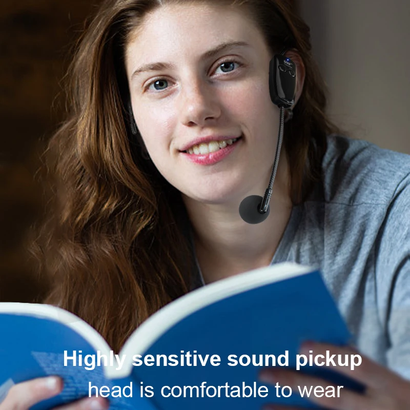 UHF Wireless Headset Microphone Universal Amplifier Audio Portable With LED Light for Teaching Speech Computer Conference Church
