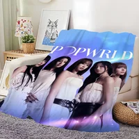 Flannel s-SSERAFIM idol warm comfort  band soft kpop plush blanket LE for sofa living Hot room office bedroom travel gift 2