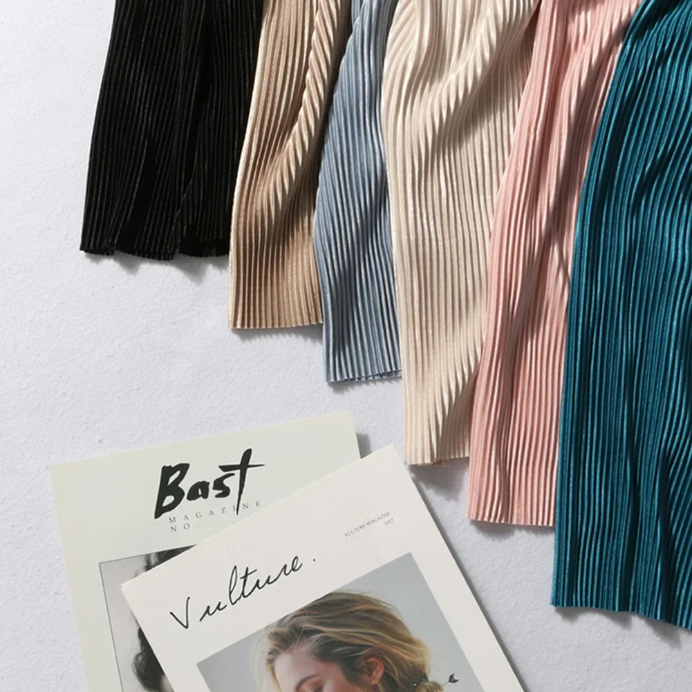 Women's Pleated Loose Ice Silk Korean Casual Cropped Pants Wide Leg Trouse Home Classic Sports Wear