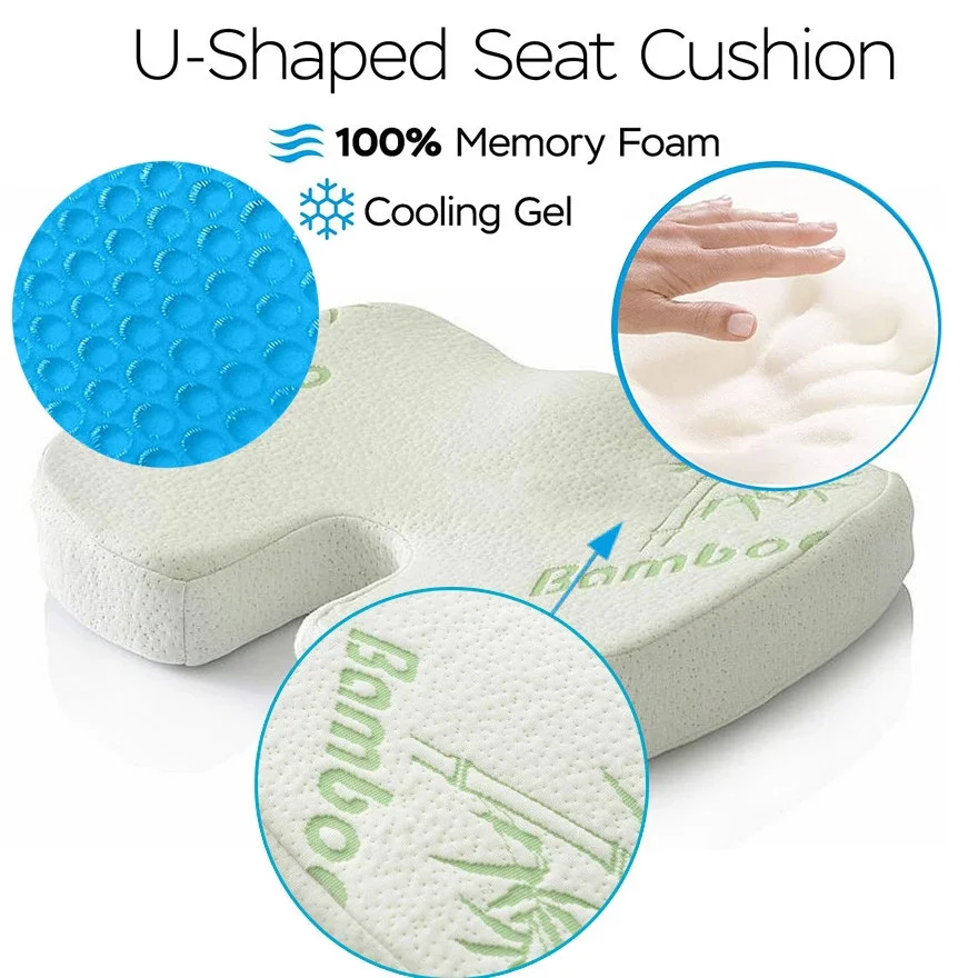 Office Chair Cushion Seat Pad Memory Foam Car Seat Cushion Orthopedic  Hemorrhoid Pillow Gel Seat Cushions For Chairs And Pallets - Cushion -  AliExpress