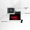 Electric Fireplace Heater Remote LED Flame Effect Temp Control Glass Steel Freestanding Wall Mount Indoor Fire Insert 1500W 3