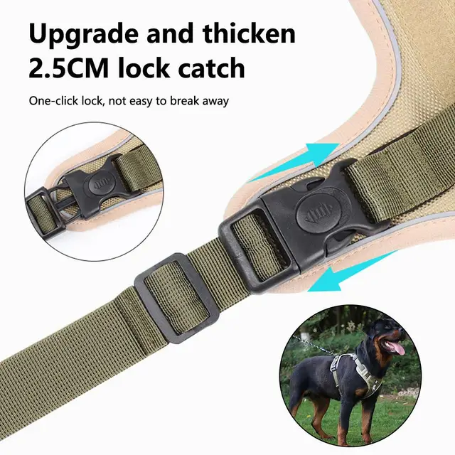 Dog Harnesses Pet Collar Labrador Army Reflective Adjustable Harness Oxford Cloth Vest Training Hound Walk Medium Large Dog 6