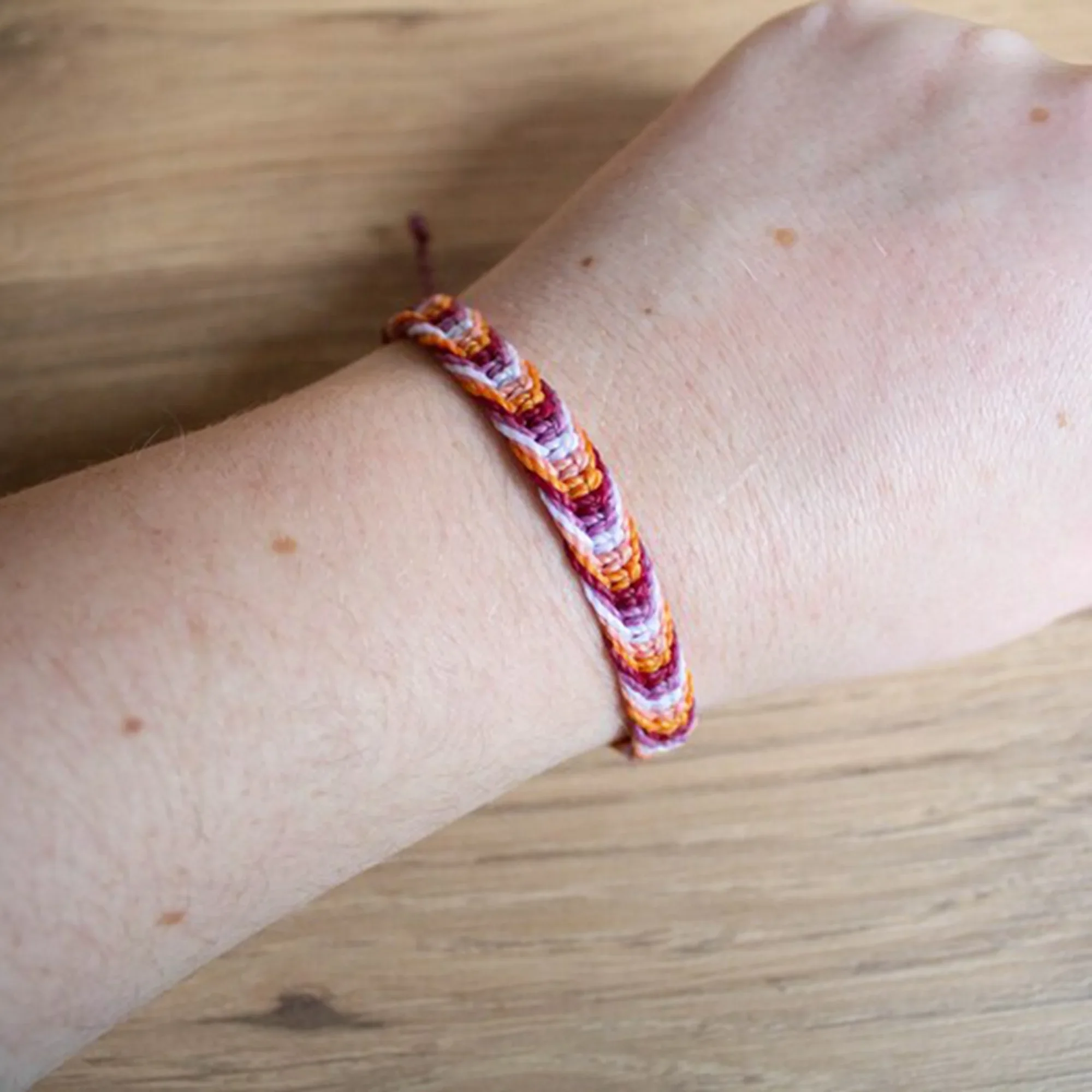 Lesbian Chevron Bracelet Orange Lesbian Pride Square Knot Bracelet