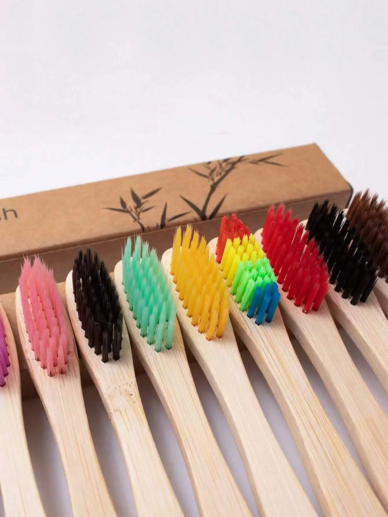 5 Green  Low-Carbon Bamboo Toothbrushes, Manual Bamboo Handle Toothbrush, Soft Hair Manual Toothbrush, Suitable For Daily  Care 4