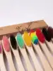 5 Green  Low-Carbon Bamboo Toothbrushes, Manual Bamboo Handle Toothbrush, Soft Hair Manual Toothbrush, Suitable For Daily  Care 4