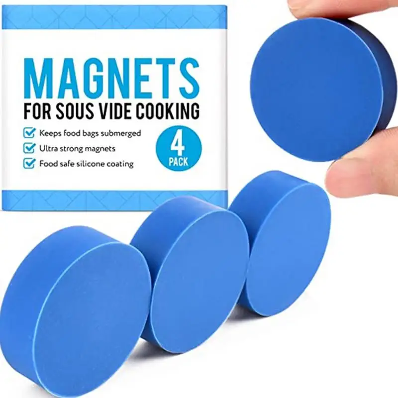 Sous Vide Weight Magnets 4 Pieces Multipurpose Food Safe Magnets Silicone Coated Durable Low-Temperature Cooking