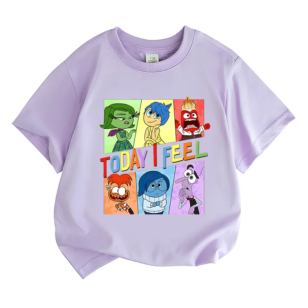 Kids T-shirts Summer Girls/Boys Cotton Short Sleeve Funny Inside Out 2 Print Tshirt Streetwear T Shirts Tops Cartoon Camisetas 6