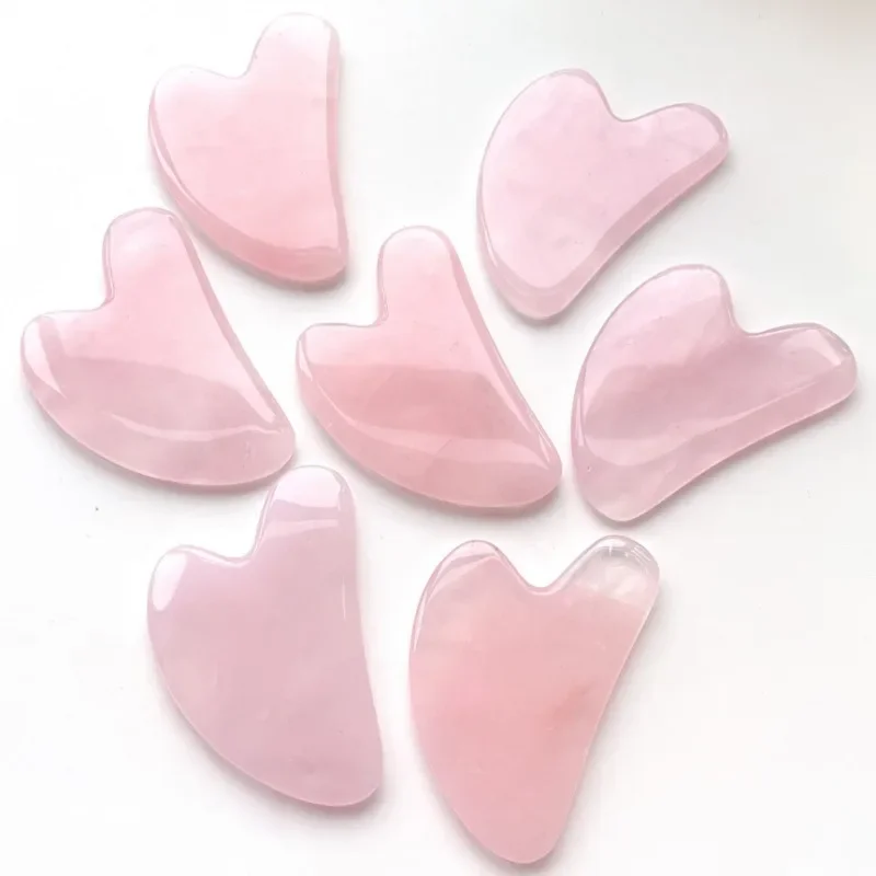 Jade Stone Gua Sha Massage Board Rose Quartz Guasha Plate Face Massager Scrapers Tools for Face Neck Back Body