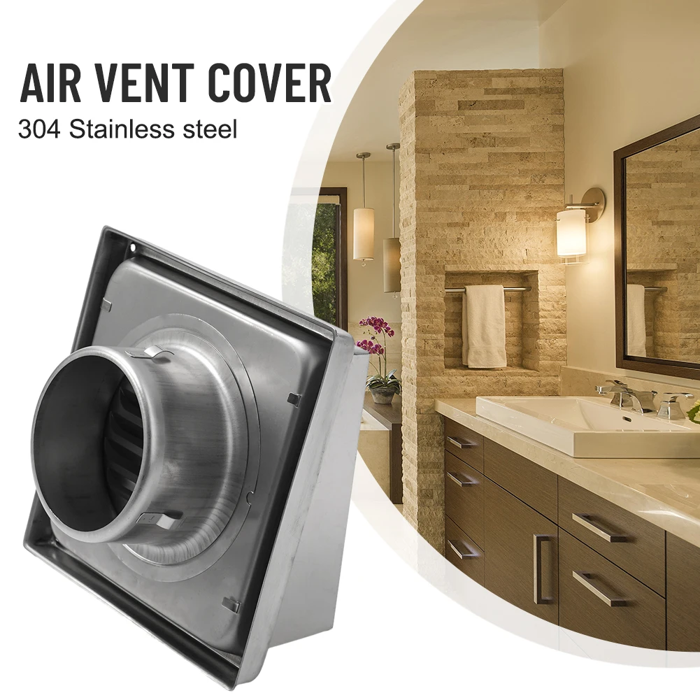 

Part Air Vent Cover 100mm 304 Stainless Steel Air Vent Extract Bathroom Ducting Cover For Cooker Hood Exquisite