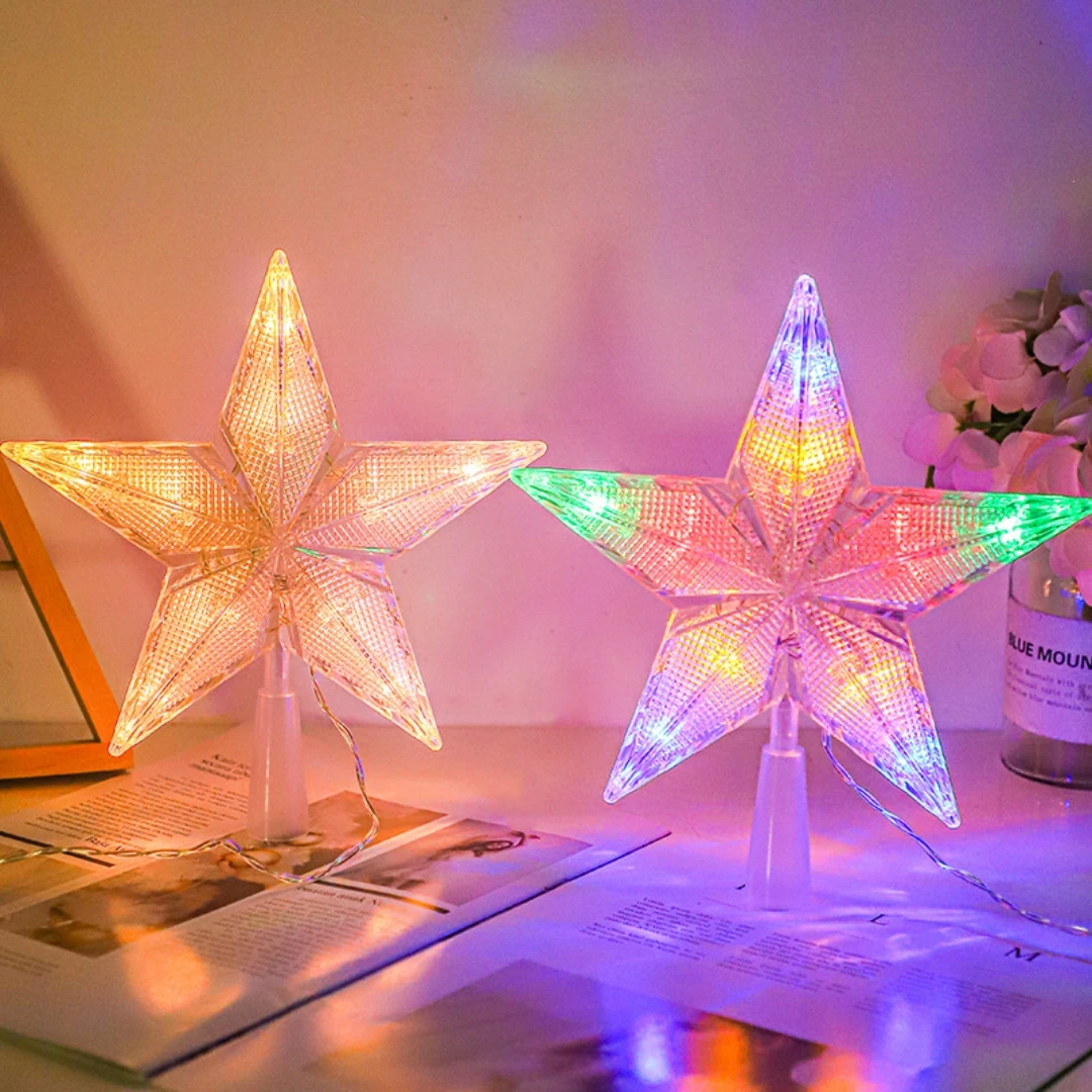Christmas Tree Top Light – Battery Tree Topper, Crystal Lighted Tree Topper