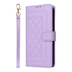 Versatile Flip Leather Phone Case with Lanyard and Wallet Card Holder - S22 Plus (PURPLE)