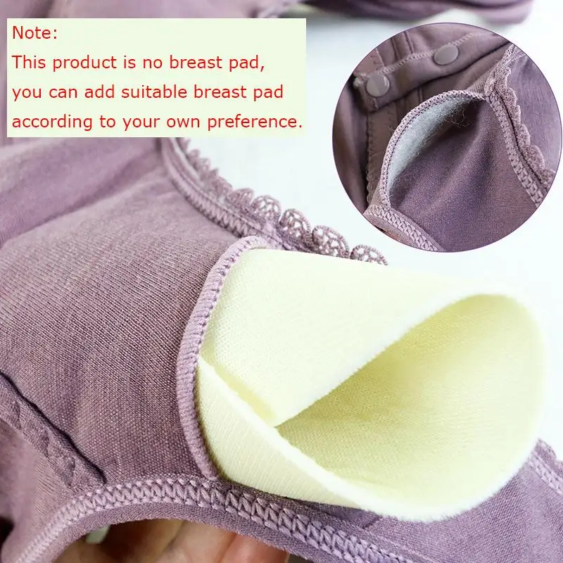 Womens bra full cotton front closure vest soft intimate plus size wide strap