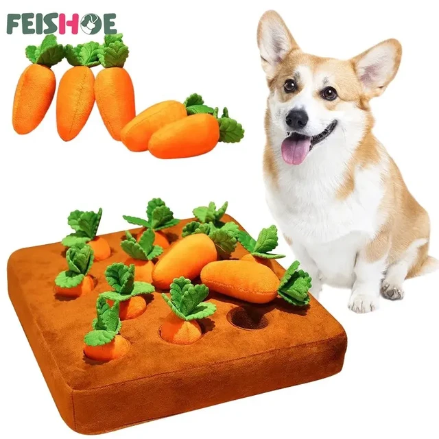Carrot For Dogs Interactive Dog Toys Plush Puzzle Toys Pet Interaction  Sniffing Mat Vegetable Chew Toy Molars Toy For Cats - AliExpress