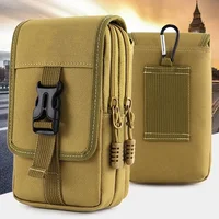 EDC Molle Nylon Bag Purse Double Layer Outdoor Waterproof  Waist Fanny Pack Men Phone Pouch Camping Hunting Tactical Waist Bag 2
