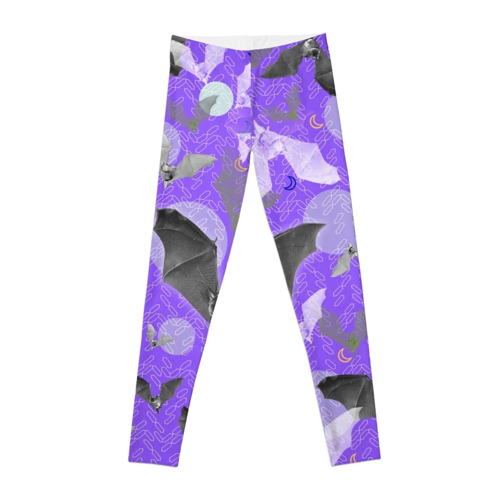 

Once upon a time there was a little bat, purple pattern Leggings Fitness woman sport set workout shorts Womens Leggings