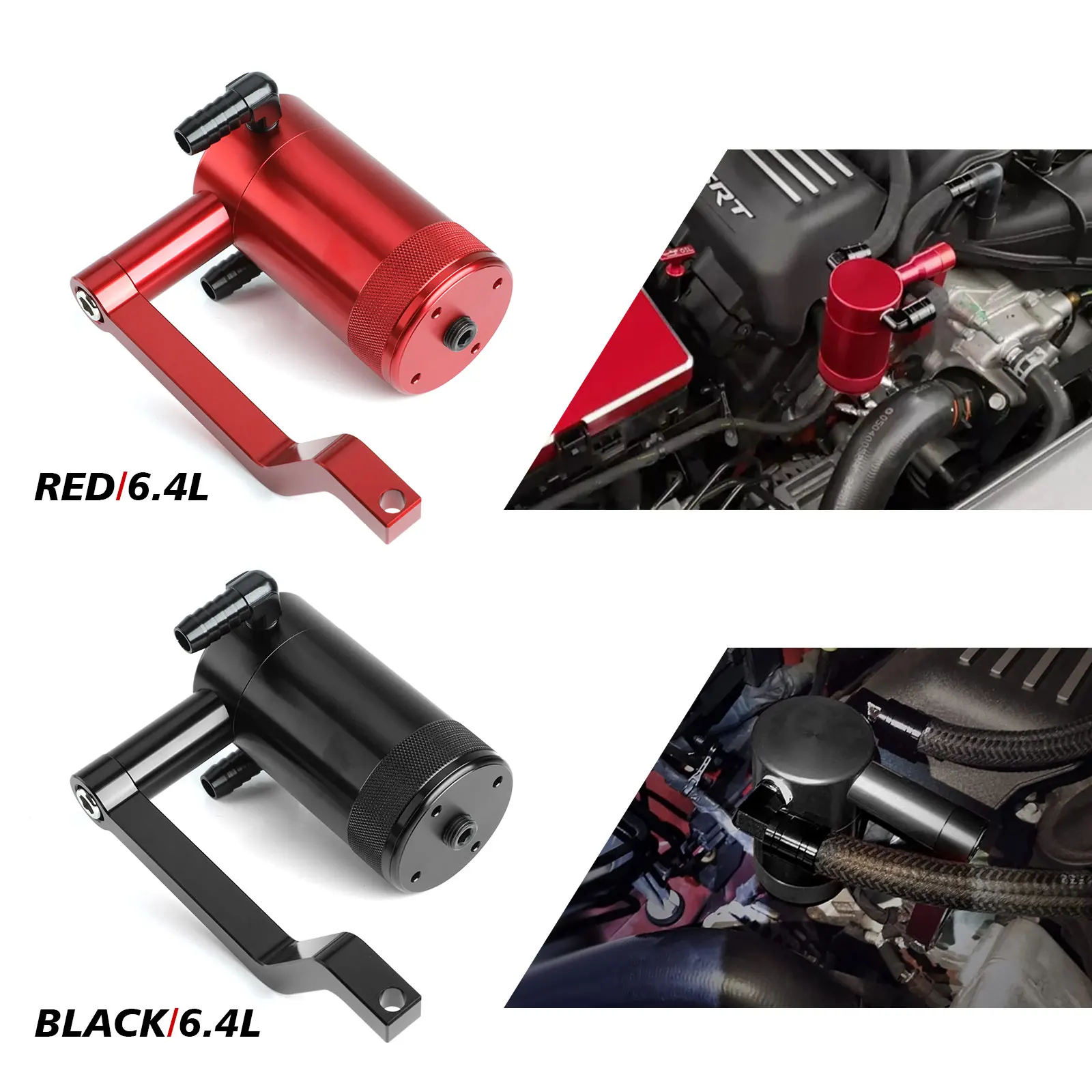 Ölauffangbehälter Kit Aus Billet-Aluminium (Rot) Für Dodge Challenger/Charger 300 6.4L (2011-2021)