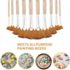 10pcs Paint Brushes Set, Fan Brushes Acrylic Paint Brushes Oil Painting Brushes with Nylon Hair & Short Wood Handle Painting 6