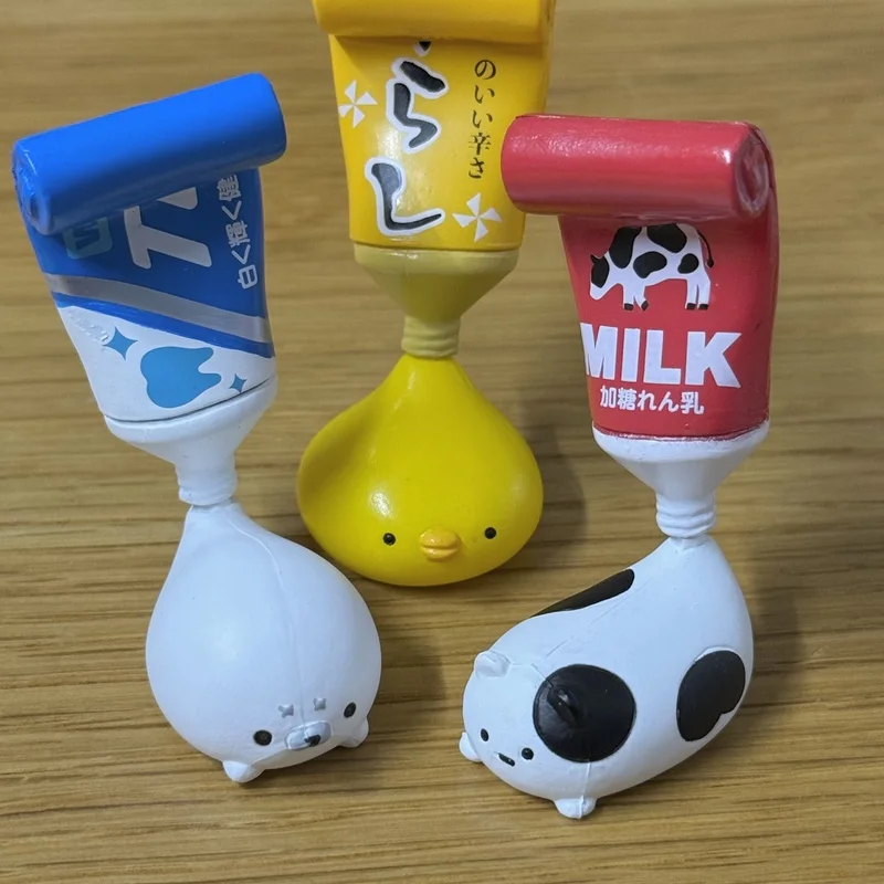 재고 있음 스타토 튜브형 동물 스퀴즈 페이스트 미니어처 데스크 장식 컬렉션 장식품 모델 장난감 선물