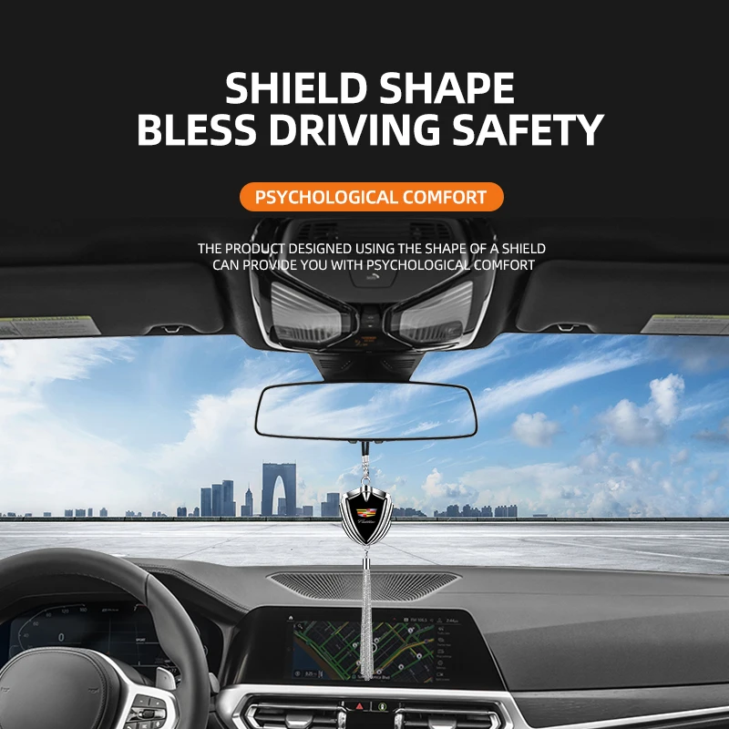 캐딜락 에스컬레이드 GT4 XT4 ATS XT5 CTS XTS RS용 자동차 펜던트 메탈 배지 후방 거울 장식 액세서리