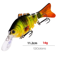 

1pc Minnow Multi Jointed Sections Swimbait Wobblers Pike Fishing Lures Artificial Hard Bait Trolling Sharp Hooks Carp Fishing
