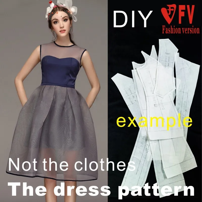 Dresses Sewing Pattern Template Cutting drawing Clothing DIY ((Not selling clothes)) BLQ-219