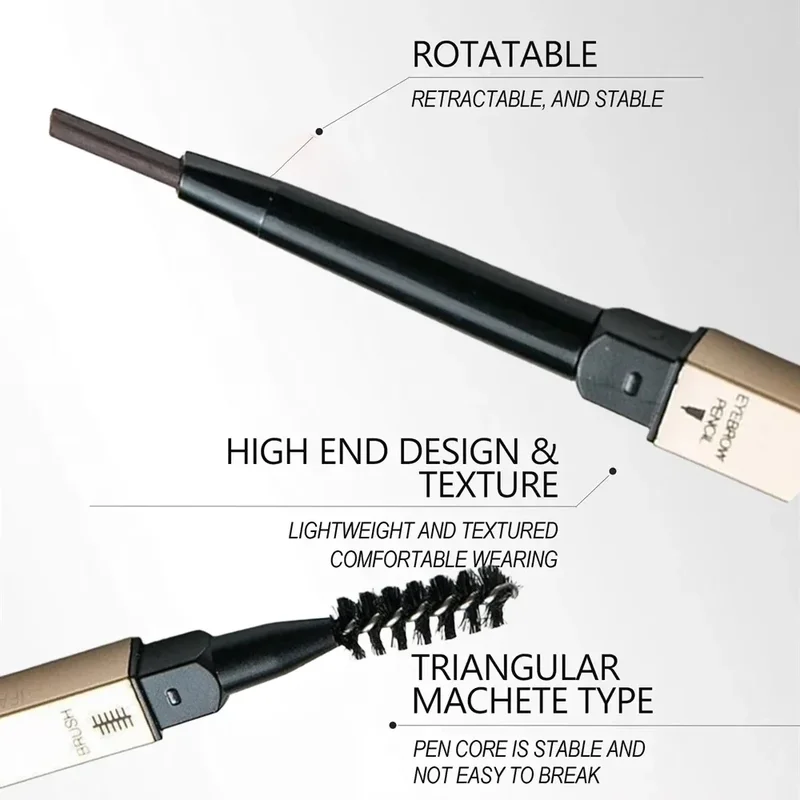 5 Colors With Brush Double Head Eyebrow Pencil Waterproof
