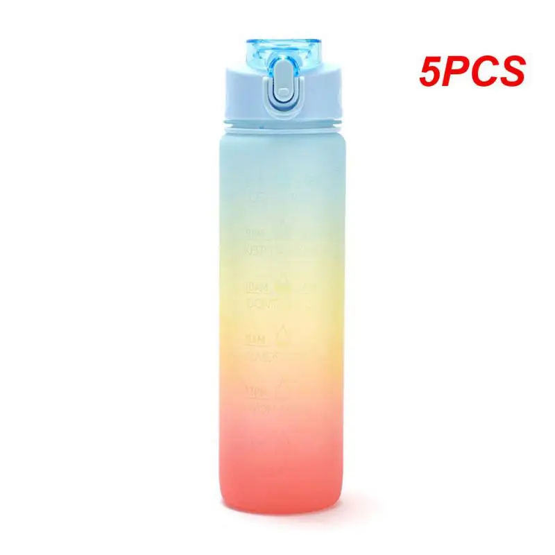 

Portable Large-Capacity Water Bottle Time Marker Leak-Proof BPA Frosted Cup For Outdoor Sports Drinking Bottle With Straw