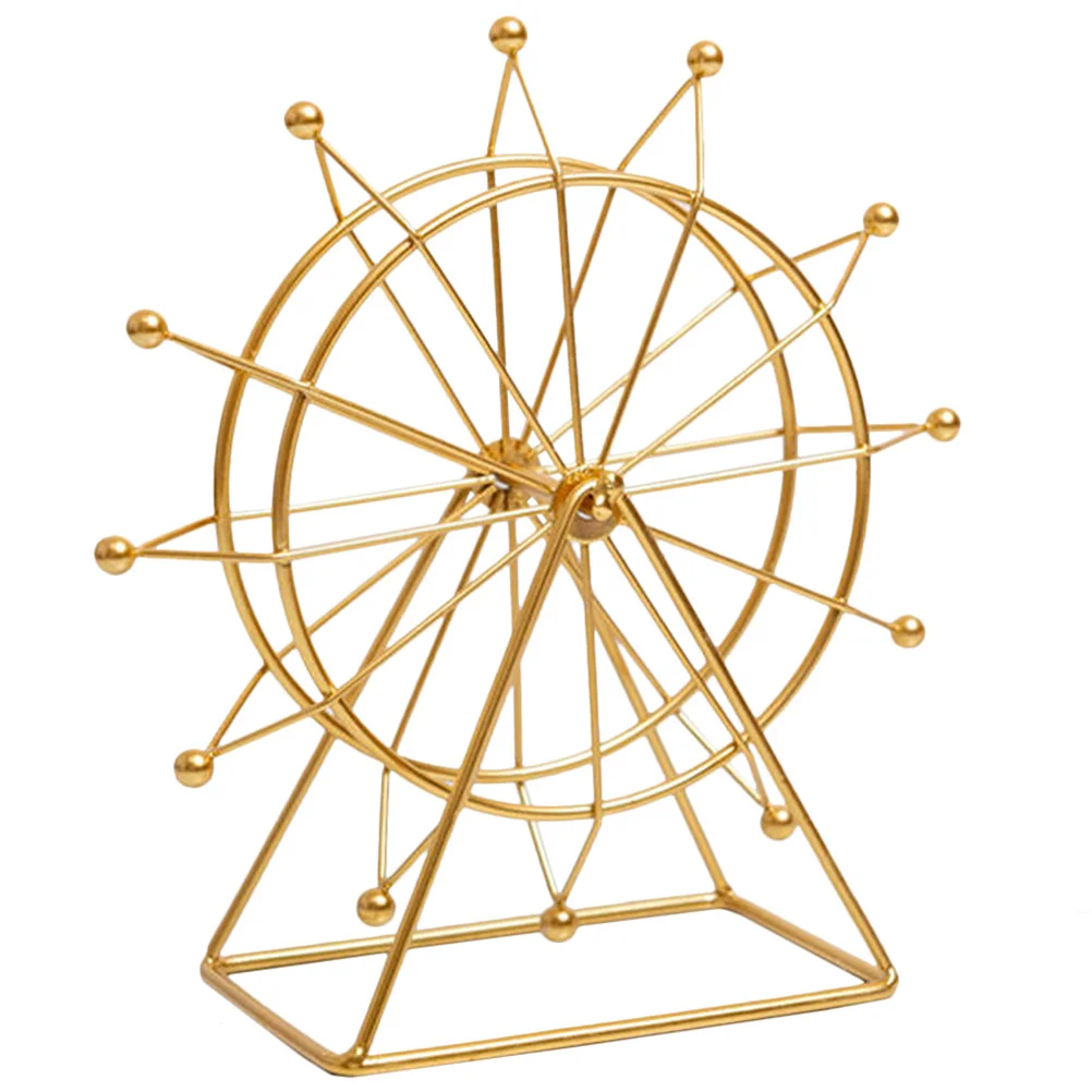 Ferris Wheel Model Gold Shelf Decor Bookshelf Stature Office Desk Decorations Ornaments Statues for Home Iron Clearance