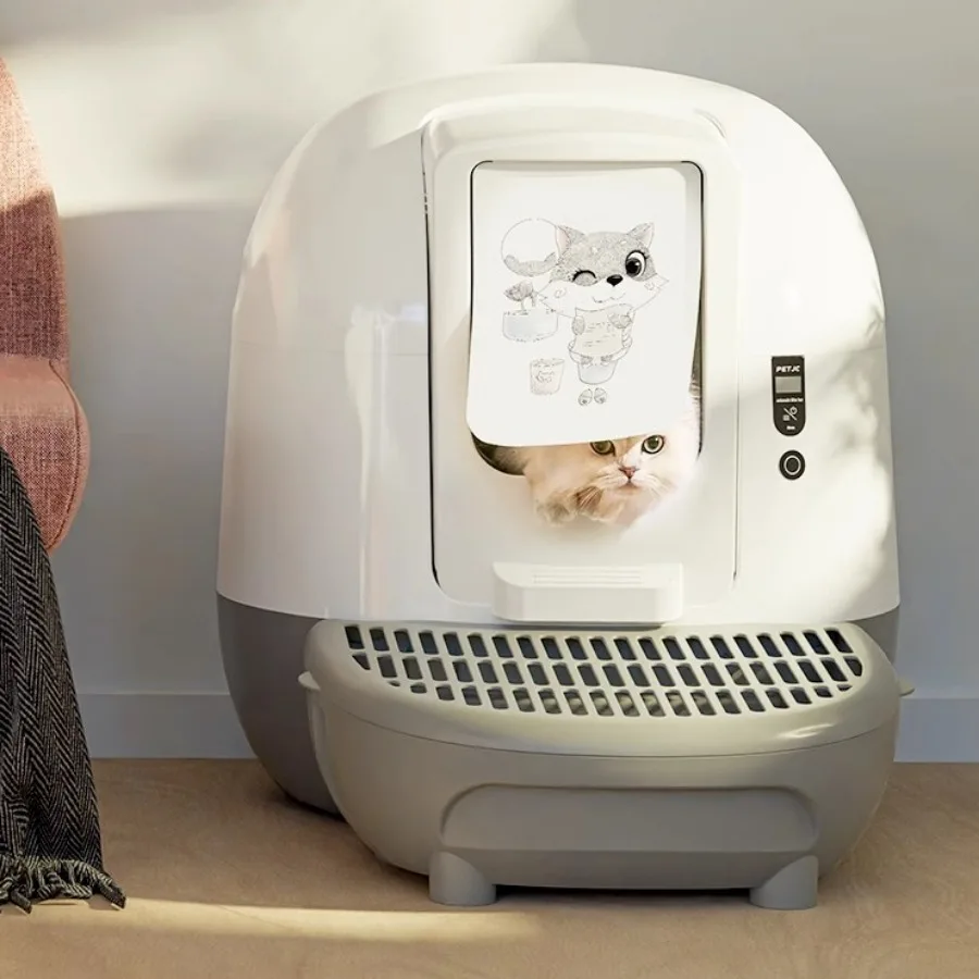 

Automatically Cat Box Self Clean Litter Tray Closed Splash Guard Electric Smart Cats Toilet Caixa Areia Gato Fechada Pet Items