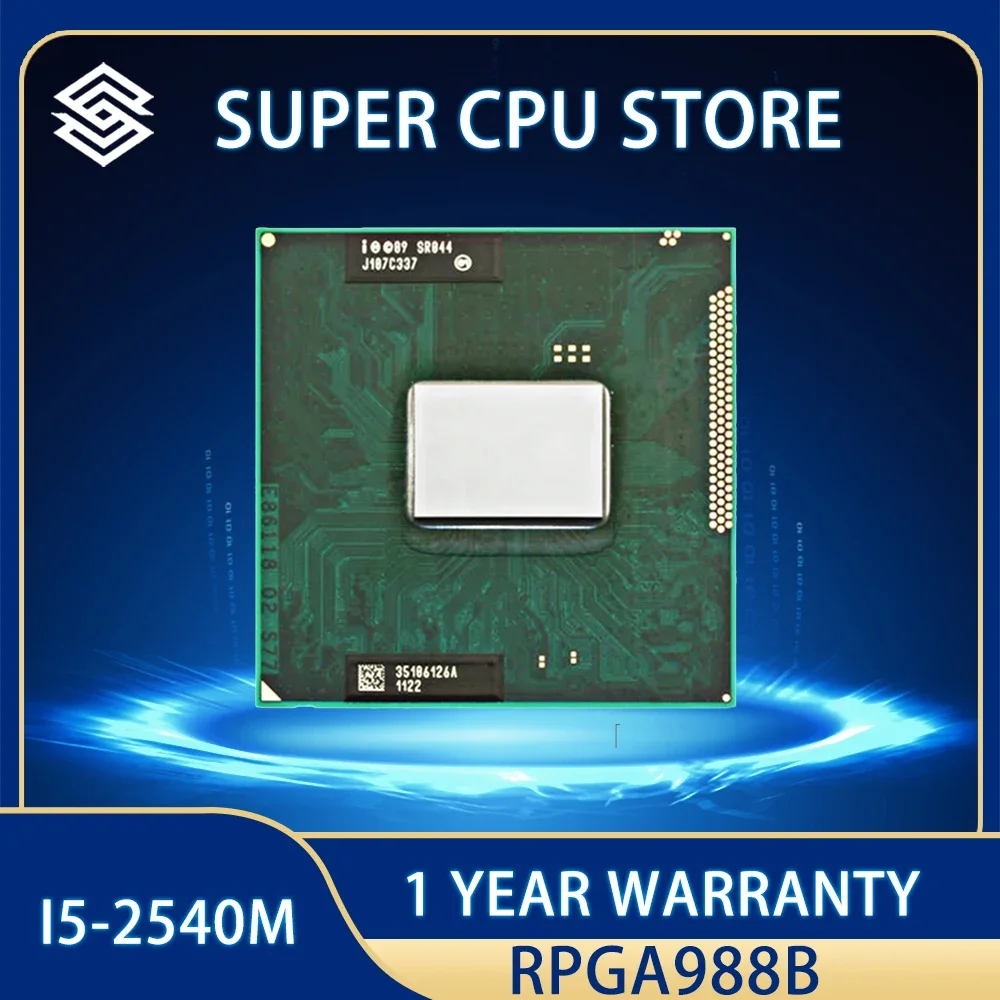 Processore Intel Core I5-2540M I5 2540M Notebook Laptop Cpu Socket G2 (Rpga988B) Sr044