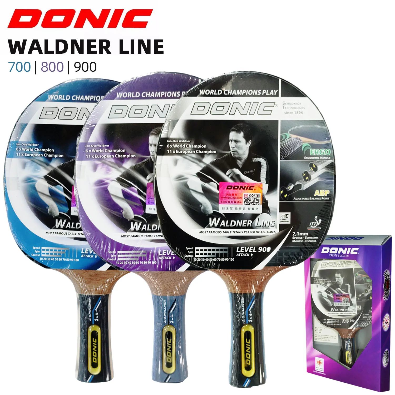 

DONIC WALDNER LINE Table Tennis Racket Professional 700/800/900 Ping Pong Racket Bat for Good Spin & Speed