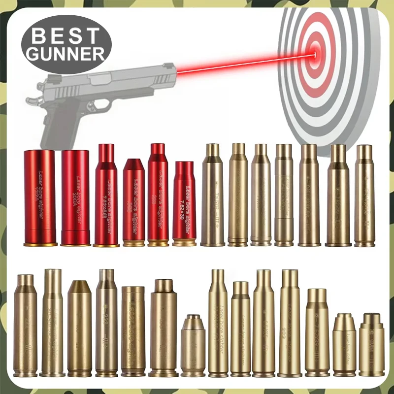 Brass Tactical Red Laser Bore Sighter For 9MM/.223/.308/7.62/.40/.45 Caliber