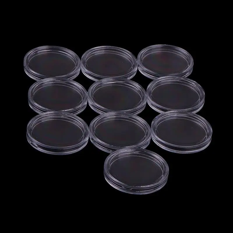 Transparent Small Round Coin Holder Box For Coin Collection Plastic Clear Coin Capsules Box Dia 32mm 10PCS/lot 5