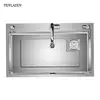 Nano Kitchen Sink Large Single Tank 304 Stainless Steel Side Row Vegetable Wash Basin Household Understage Basin Waterfall Sinks 6