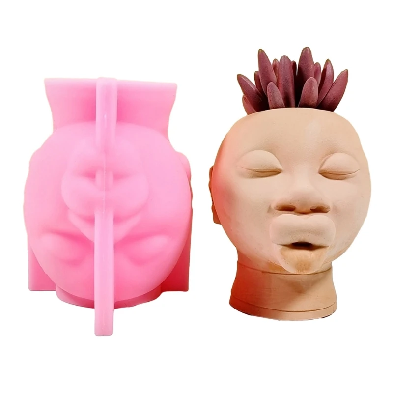 

N7MD Girl Pen Holder Silicone Mold Table Ornament Succulent Planter Flowerpot Molds Epoxy Resin Mold DIY Plaster Making Tool