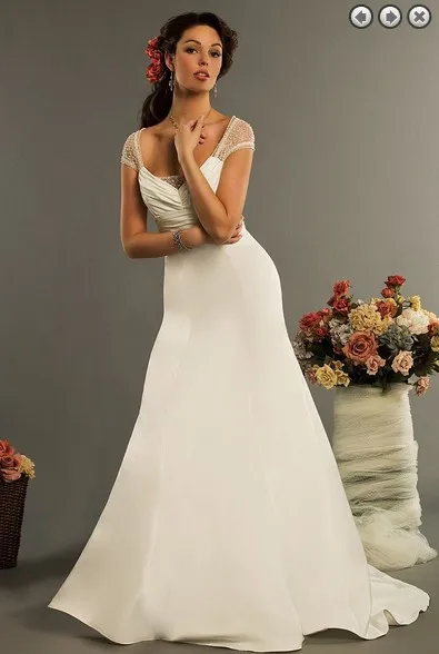 

vestido de noiva casamento cap sleeve robe de mariage 2018 fashionable romantic bridal gown free shipping bridesmaid dresses