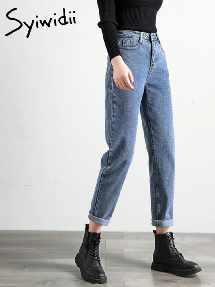 Syiwidii Gray Blue High Waist Jeans 