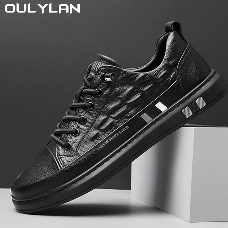 

Oulylan original Lightweight luxury Shoes for Men Breathable Flats Male Sneakers Men's Sneakers White Casual Shoes