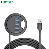 USB Desk Hub USB3.0 HUB With 2 Port USB3.0 2 Port Type C Adapter For Desktop PC/Notebook USB HUB Desk Mount USB3.0 Splitter 1