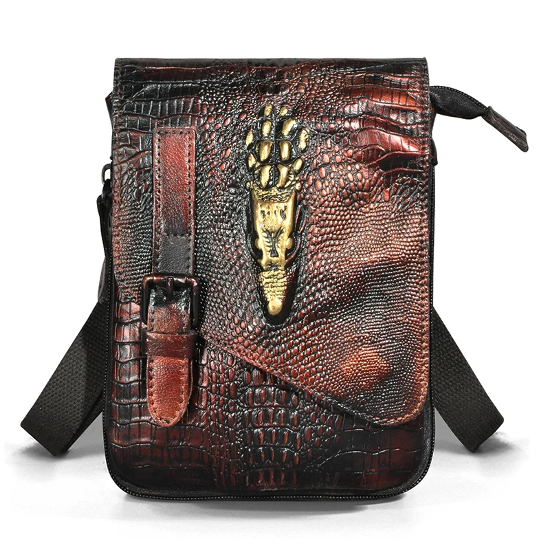 Real Natural Leather Travel Multi-function Small Crossbody One Shoulder Bag Fanny Waist Belt Pack For Men Male 611-1