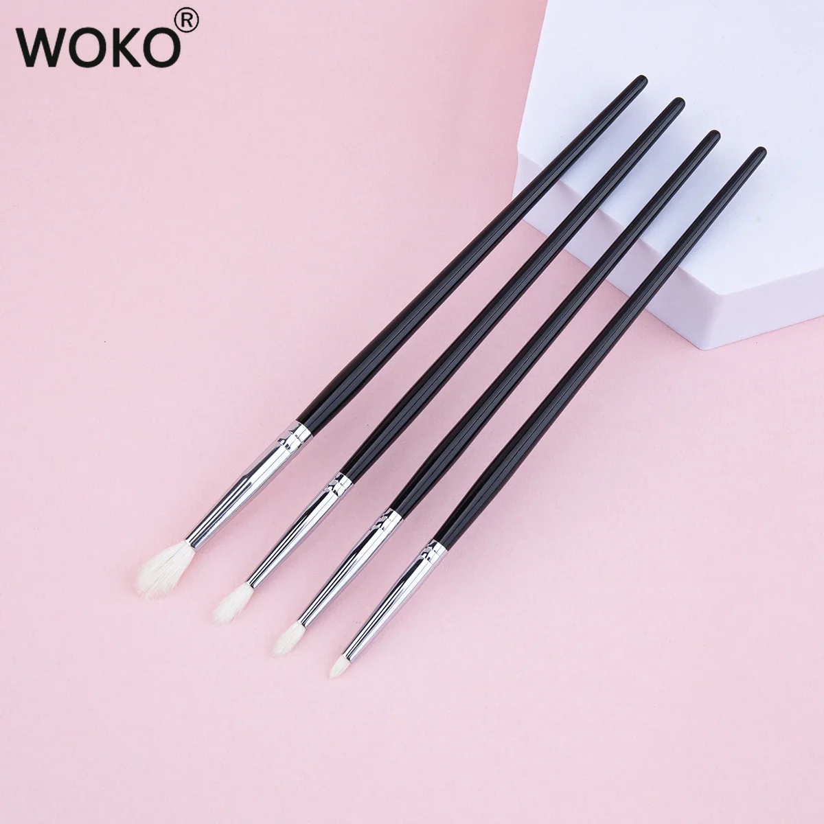 Tapered Crease Brush Large Small and Medium-sized Crease Makeup Brush Eyeshadow Crease Makeup Tool 100% Goat Hair & Copper Tube 6