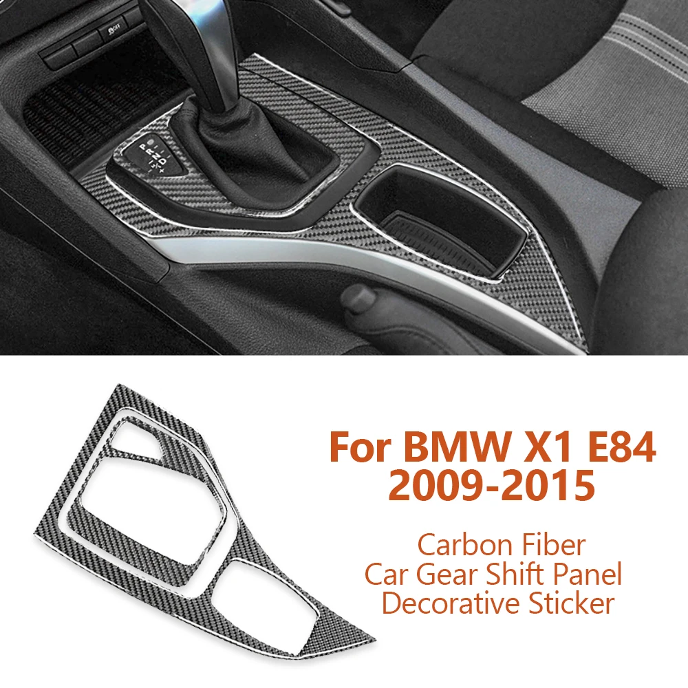 

For BMW X1 E84 2009-2015 Carbon Fiber Car Central Control Gear Shift Panel Decorative Stickers Interior Modification Accessories