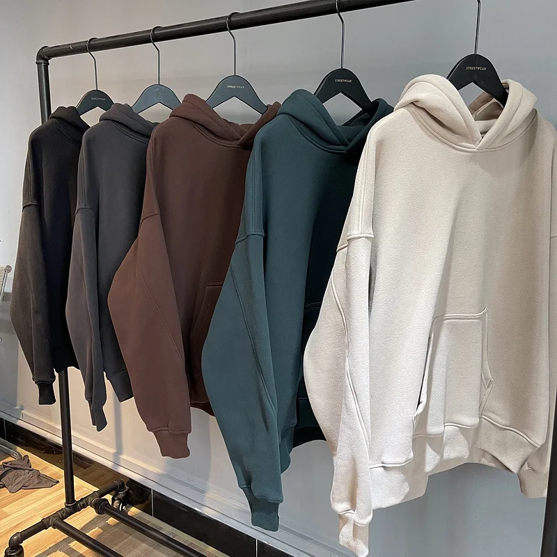 

High Street Trendy Brand 400g Non-Shedding Polar Fleece Men'S Thickened Hooded Sweatshirt Women'S Warm Pullover