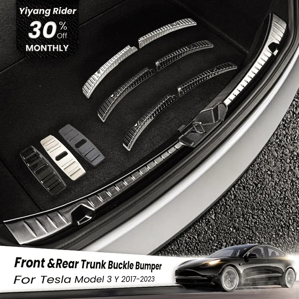 

2023 Tesla Modely Rear Trunk Bumper Foot Plate Door Sill Protector Car Rear Trunk Sill Cover For Tesla Model 3 Y 2017-2023