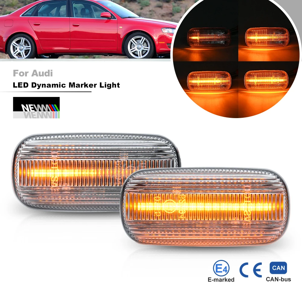 2x Sequential Canbus LED Side Marker Fender Blinkers For Audi A3 S3 8P
