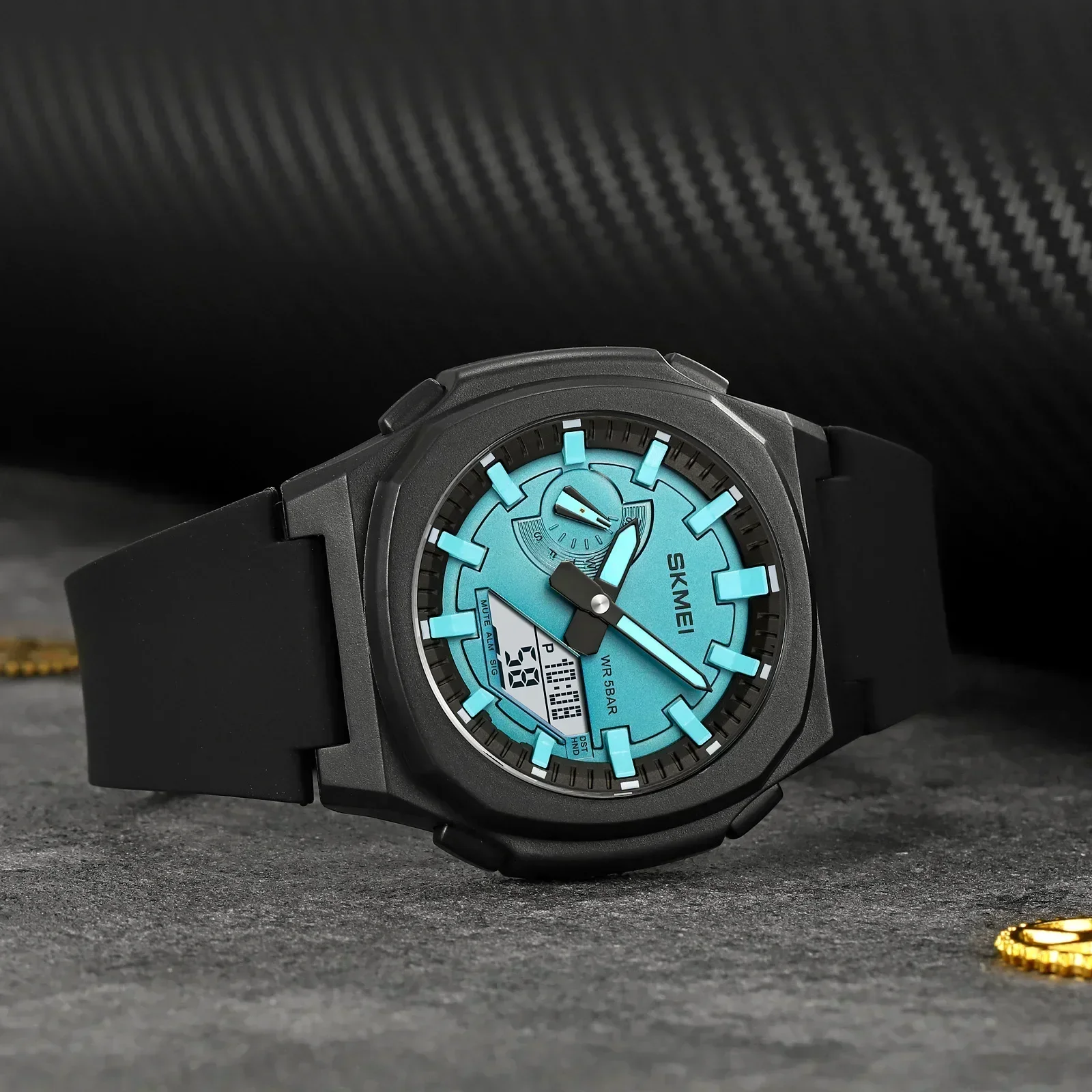 SKMEI 2091 5 Alarms Date Clock reloj hombre with Japan Digital Movement Sport Watches Waterproof Men Countdown Chrono Wriswatch 3