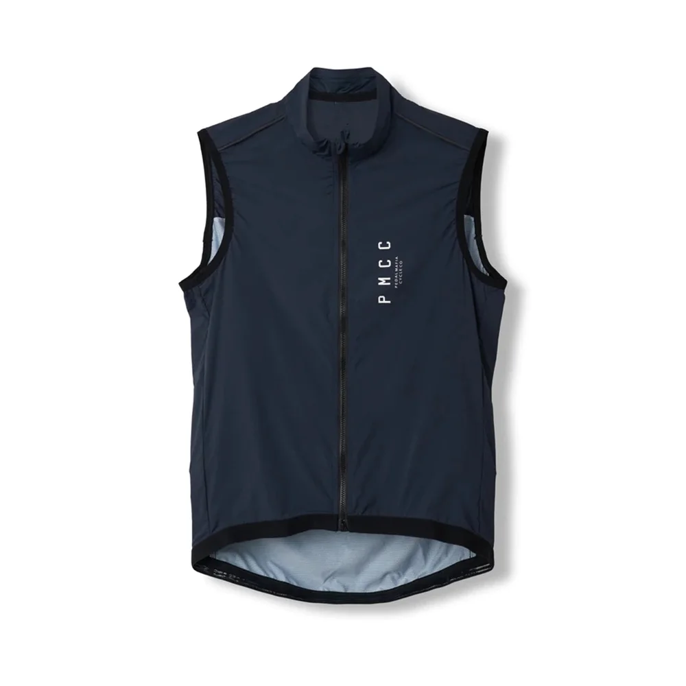 PMCC-Chaleco de Ciclismo para Hombre, Chaleco azul sin mangas, a prueba de viento/impermeable, para invierno